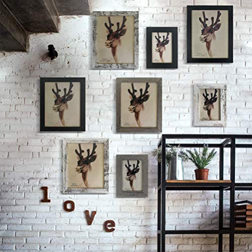 4x 6 Picture Frames, Set of 4 Distressed Retro Photo Frames With High Definition Plexiglass(non-glass) for Tabletop Display Freestanding and Wall Hanging Decoration, White Vintage Wood Grain