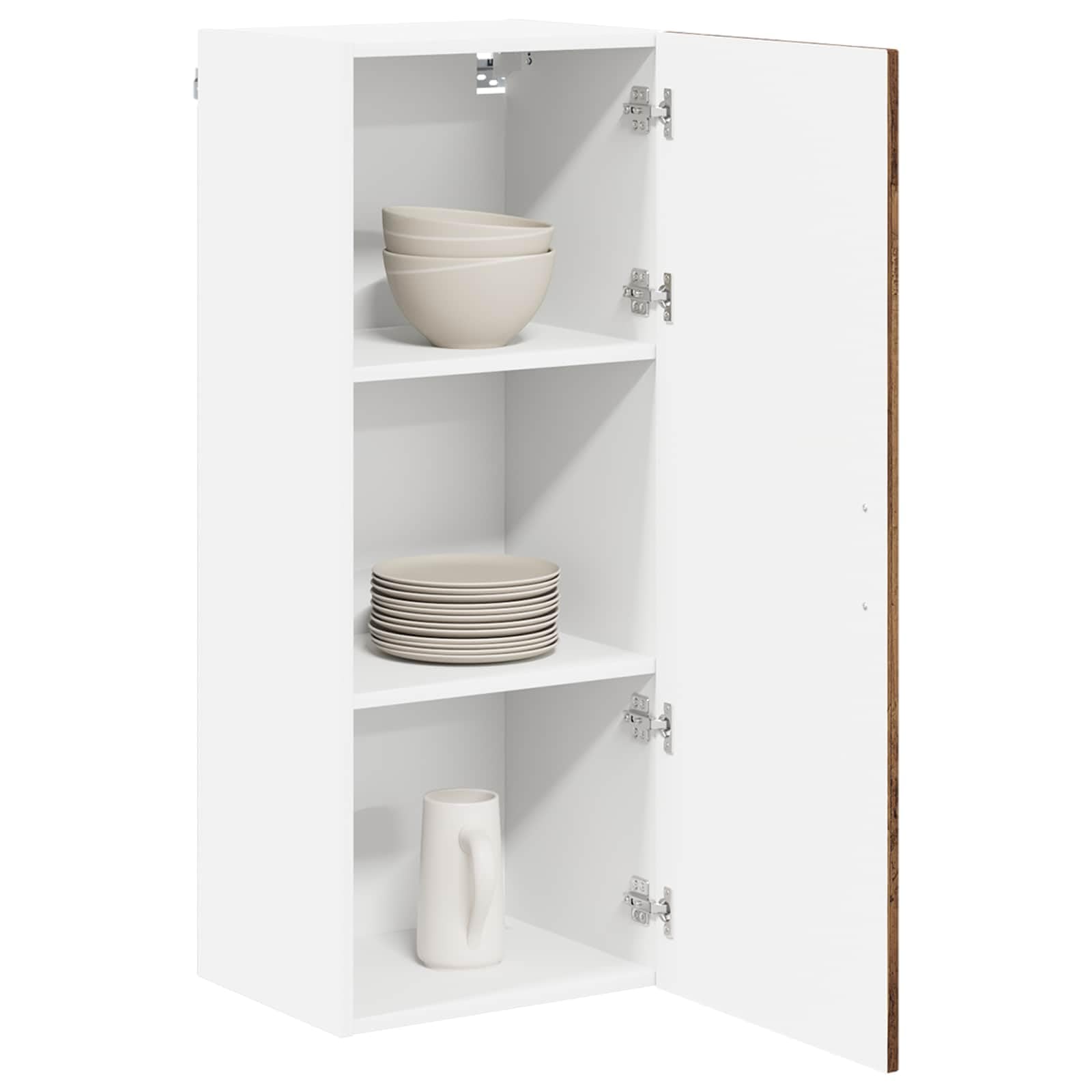 Mobile da cucina in legno, 40 x 31 x 100 cm, con 3 ripiani, 1 anta, per dispensa, stile credenza per interni