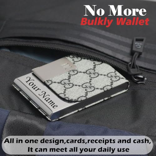 Image of Engraved Your Name Customized On Vertical Card Holder -Luxurious Unisex Design-RFID Blocking Stainless Steel 1 x 10 x 6 cm for Credit|Debit|ATM|Business Visiting Corporate Gift (LG-PTI)