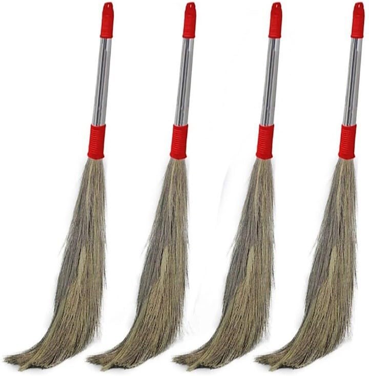 Steel Handle Grass Broom Pack of 4, Multicolor-image-39