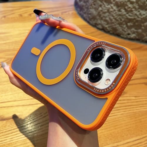 Étui de chargement sans fil magnétique antichoc orange pour sauver l'iPhone 13 Pro