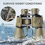 20x50 Binoculars for Adults with Smartphone Adapter - High Powered Binoculars for Bird Watching Hunting Hiking Concert Travel Theater with BAK4 Prism FMC Lens, Mud - Image 5