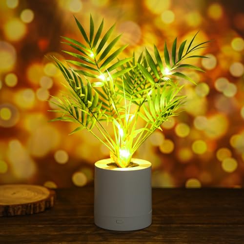 WSYEAR Artificial Lighted Areca Palm Tree Lamp Night Light for Womens Christmas Birthday Gifts, DIY Bonsai Decor, Perfect Ideal for Ambiance Wedding Party Bedroom Bar Coffee Shop Decor Light by WSYEAR - Used condition - US$25.57