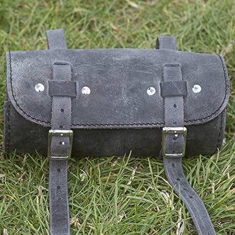 London Craftwork Bicycle Roll Tool Bag Round Leather Vintage Retro RAW Black Graphite 2020 Colour Cover