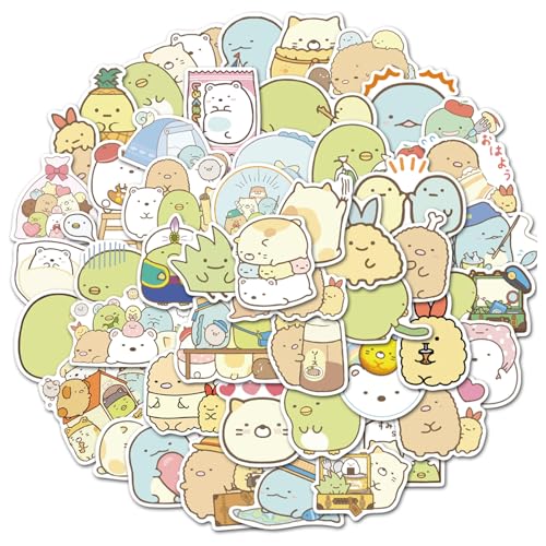 Kawaii Sumikko Stickers 50Pcs Waterproof,Removable,Beautiful,Suitable for Men and Women in Water Bottles,Phones,Laptop,Guitar,Car,Motorcycle,Cup,Piano,Scooter,Suitcase Vinyl Material.