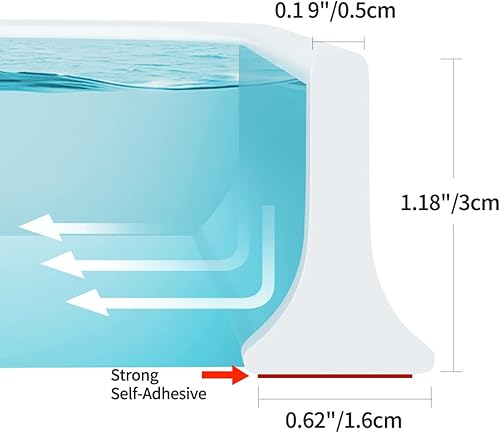 Miniatura 4 de Presa de agua de umbral de ducha de 79 pulgadas, Presa de agua plegable para umbral de ducha, protector de agua plegable para regadera, presa de