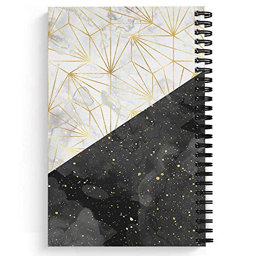 Specks Of Gold Personalized Notebook/Journal, Laminated Soft Cover, 120 Pages Of Your Selected Paper, Lay Flat Wire-O Spiral. Size: 5.5” X 8.5”. Made In The Usa #TOP1