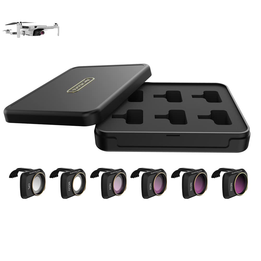 ND Filter Set for DJI Mavic Mini/Mini 2 / Mini SE Accessories 6 Piece Filter Set Multi-Coated Filter Camera Lens Drone Camera Lens Accessories (MCUV, CPL, ND4, ND8, ND16, ND32)