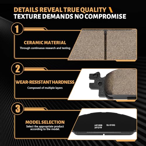 Image of D1508 Front Ceramic Brake Pads Kit Fit For Ford Flex 2009-2019, For Taurus 2010-2019, For Lincoln MKT 2010-2019, For MKS 2011-2012, For Ford Explorer 2011-2019
