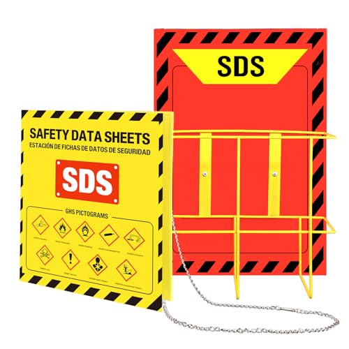msds sds binder and wall stationyellow heavy duty 3 inch material safety data sheet 3 ring binder with sds wire rack and display signchainmounting hardwaresafety posters and msds labels