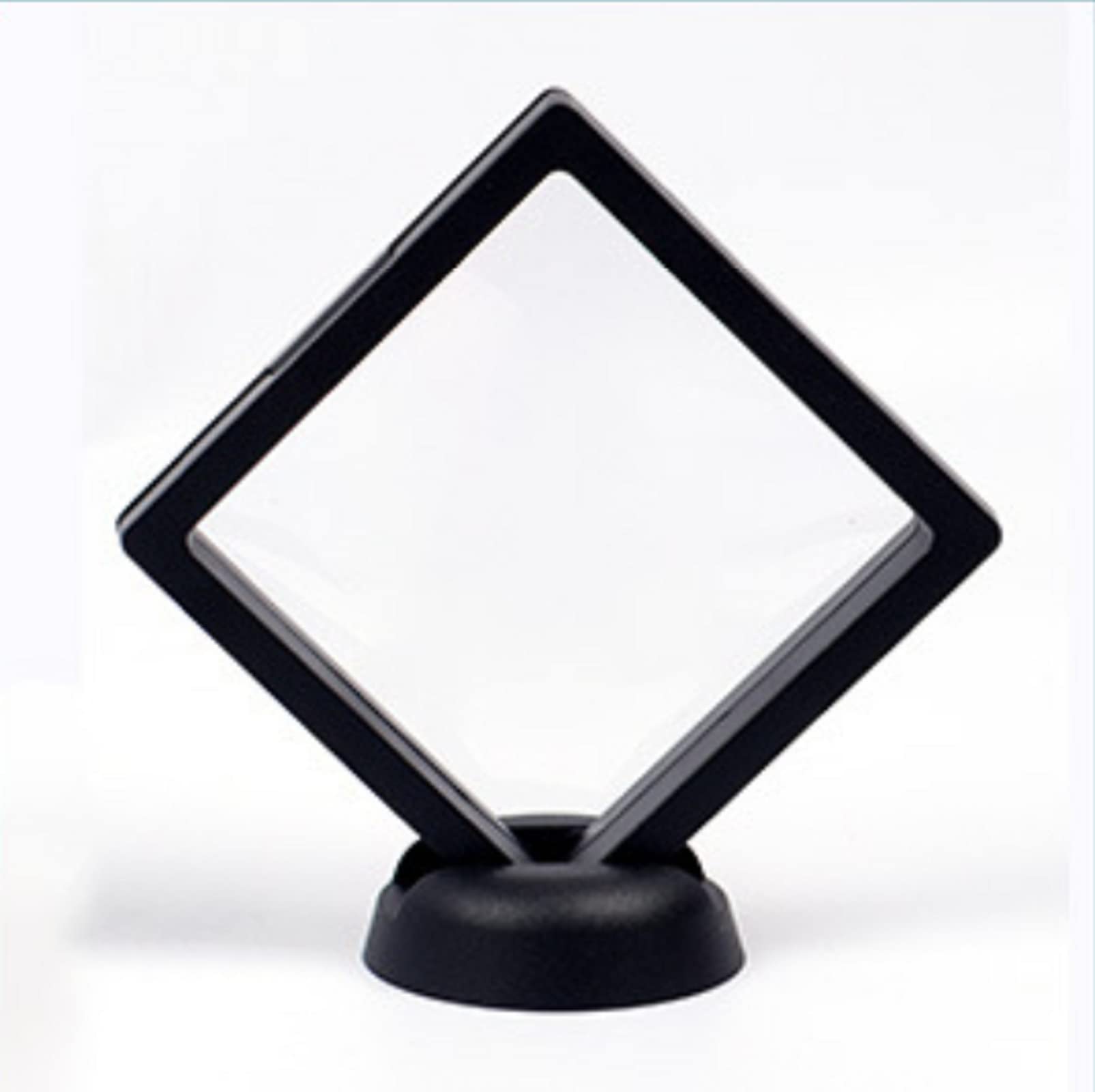 Jewelry Display Case,Travel Jewelry Organizer,Transparent Jewelry Storage,5 Pcs Portable Plastic Display Holder with 5 Bases,Gifts for Girls And Women,3.54x3.54 Inches(Black)