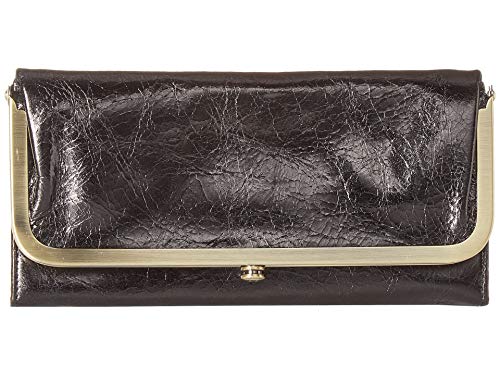 HOBO Rachel Leather Trifold Continental Wallet has a Vintage-Inspired Aesthetic, Frame Closure, Money Slot, Card Organizer, Slip Pocket, and Small Mirror, Black4
