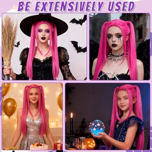 Cosplay Anime Characute Perücke, Hunters Kostüm Perücke, Lange Pink Hair Mit Haarnetz, Halloween Spielen, Kostüm Wig Für Cosplay-Requisiten, Halloween Accessoires