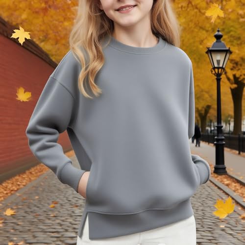 Cute Sweatshirts For Teen Girls Long Sleeve Hoodies Kids Casual Oversized Crewneck Loose Fit Pullover with Pockets3