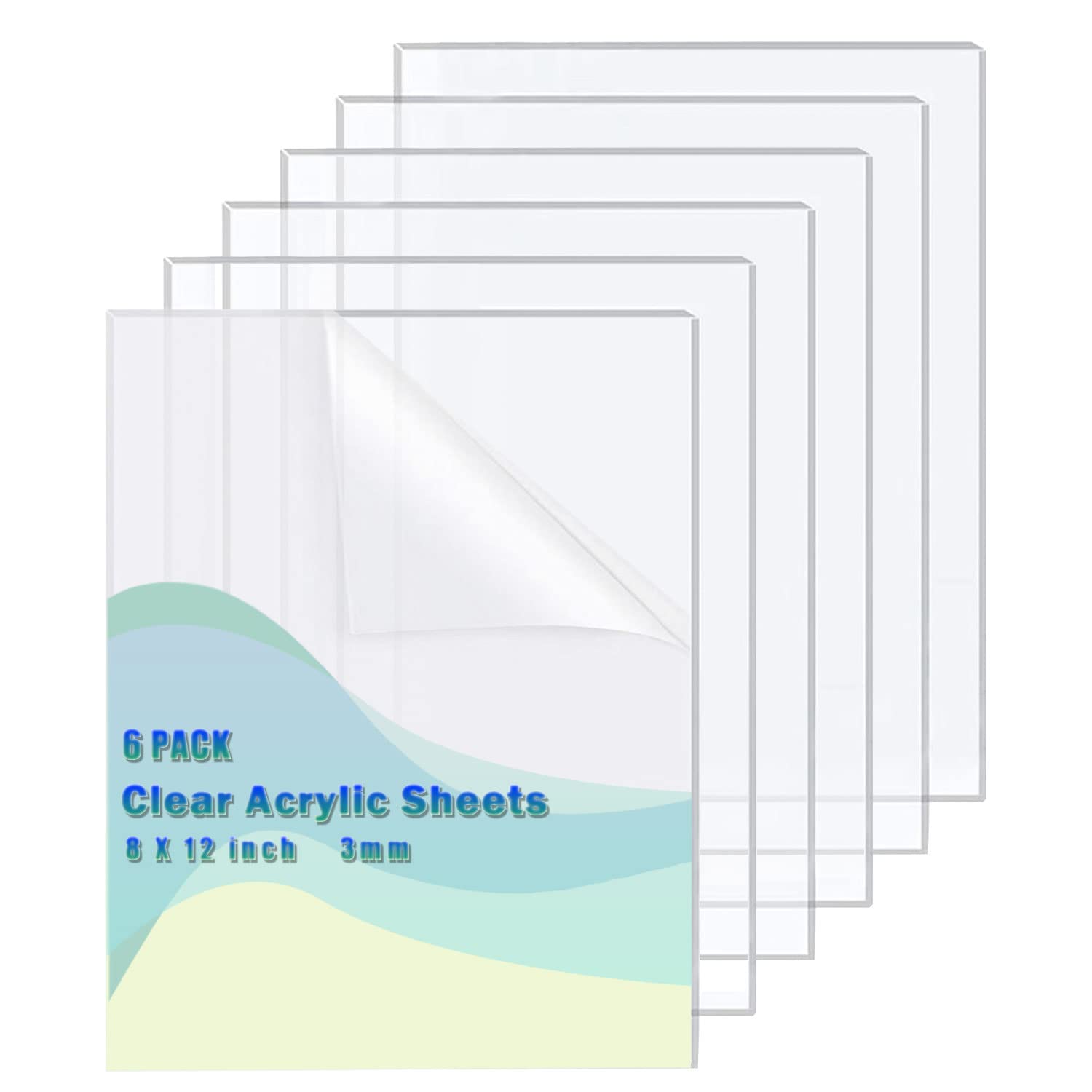 Clear Acrylic Sheets - 3 Pack 12x16" -7 Clear Acrylic Sheets - 3 Pack 12x16" -7