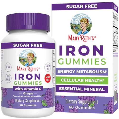 MaryRuth's Iron Gummies for 14+ with Vitamin C for Absorption | Sugar Free | Gummy Iron Supplement +...