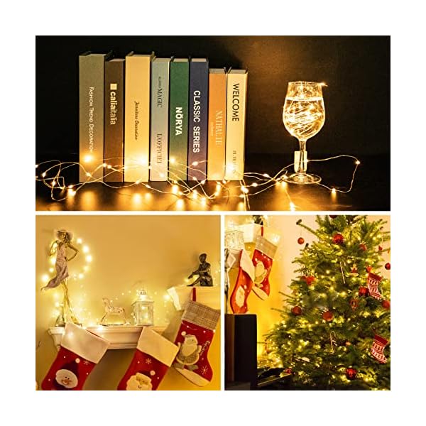 30 Stück LED-Lichterkette, batteriebetrieben, Mini-Lichterkette, 2.1 m, Silberdraht, 20 LEDs, kleine Glühwürmchen… – Bild 6