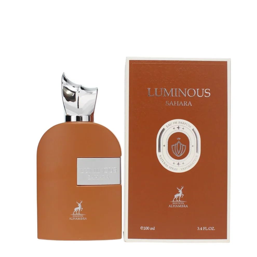 Maison Alhambra Luminoso Sahara Eau de Parfum 100 ml – Unisex Oriental Vanilla & Almond Fragrance – Warm, Spicy & Sensual Perfume – Long-Lasting Signature Scent