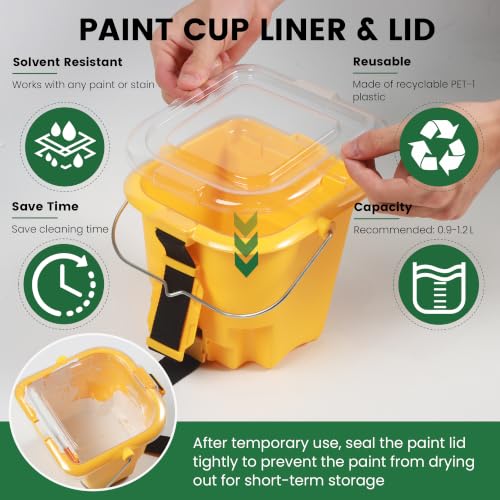 Image of Voomey 20 Pack Handheld Paint Bucket and 4 Inch Roller Kit