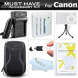 Essential Accessories Bundle Kit For Canon PowerShot ELPH 500 HS, SX600 HS, SX700 HS, SX610 HS, SX710 HS Digital Camera Includes (1200maH) Replacement NB-6L Battery + AC/DC Charger + Case + More