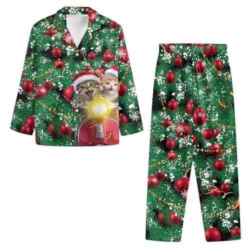 Christmas Couples Matching Pajama Family Pj Set for Women and Men Christmas Long Sleeve Loungewear Holiday Sleepwear2