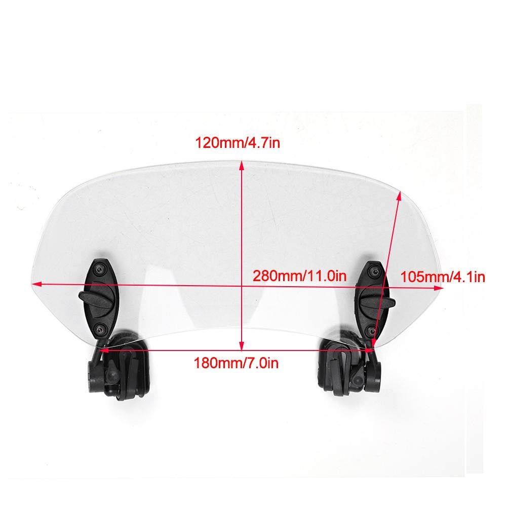 Déflecteur De Vent Moto – Clip Réglable, Transparent, 30x19x5 Cm – Améliore Aérodynamisme Et Protection