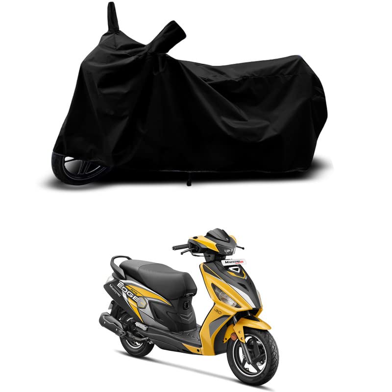 Image of 100% Scratchproof /UV-Rays /Heat Protection /Birds Dropping /Water Resistant /Dust Proof /Waterproof /Bike Scooty Two Wheeler Body Cover Compatible for Maestro Edge 125-Dis All Varients[Black]
