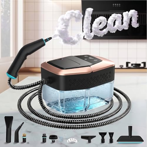 Nettoyeur Vapeur éLectriques Portable Vaporisateur a Main Appareil Professionnel Vitre Canapé Maison Cuisine Voiture, 6 Niveaux De RéGlage, 1,8L,Chauffage...