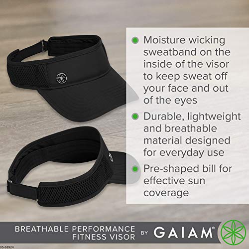 Image of Gaiam Womens Visor-Black Mesh