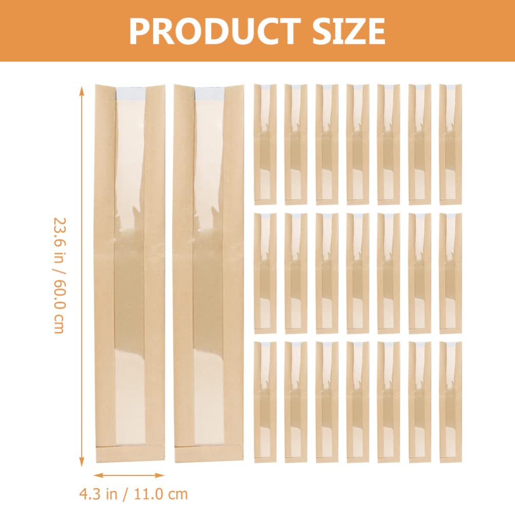 iplusmile 100stücke Papier Brottüten Mit Sichtfenster Verpackungsbeutel Für Brot Kekse Snacks Und Gebäck Für Bäckereien Cafés Und Partys