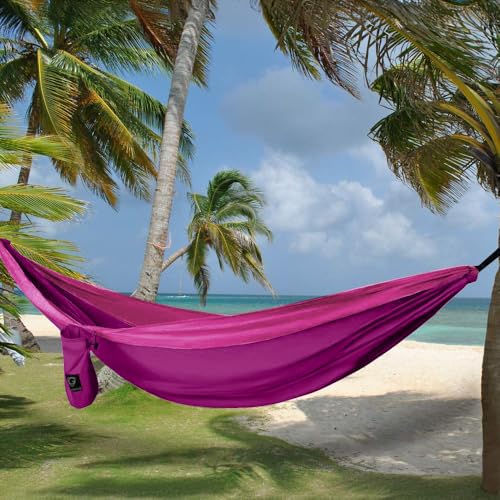 Gold Armour Camping Hammock - Portable Hammock Single Hammock Camping Accessories Gear for Outdoor Indoor Adult Kids, USA Based Brand (Fuchsia & Pink) - Image 6