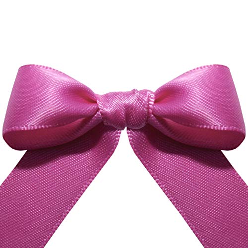 Image of Morex Ribbon 08816 /50-185 Double Face Satin Ribbon, 3 /8 inchx 50 Yd, Raspberry Rose