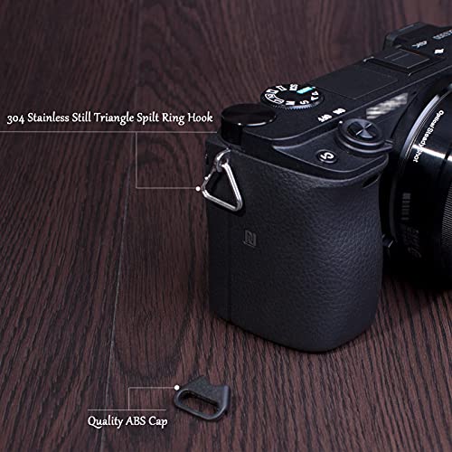 Vko Lug Ring Camera Strap Triangle Split Ring Hook + Plastic Cap Compatible With Canon Nikon Sony D-Slr Rangefinder Mirrorless Camera W/Round Eyelet 12Mm(2 Pair) #TOP2