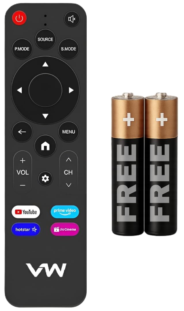 k2 remotes compatible for vw smart tv remote – works with vw32c3 vw24c3 vw43s1 linux frameless series | non-voice remotes | match old remote before purchase