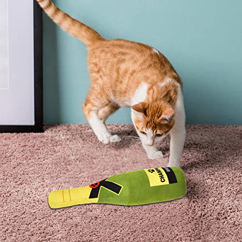 Zimoer Hundespielzeug Quietschend Plüsch Quietschspielzeug Hund Gefüllte Champagner Flasche 22 cm Quietschendes Spielzeug für Welpen, Kleine und Mittlere Hunde, Haustiere