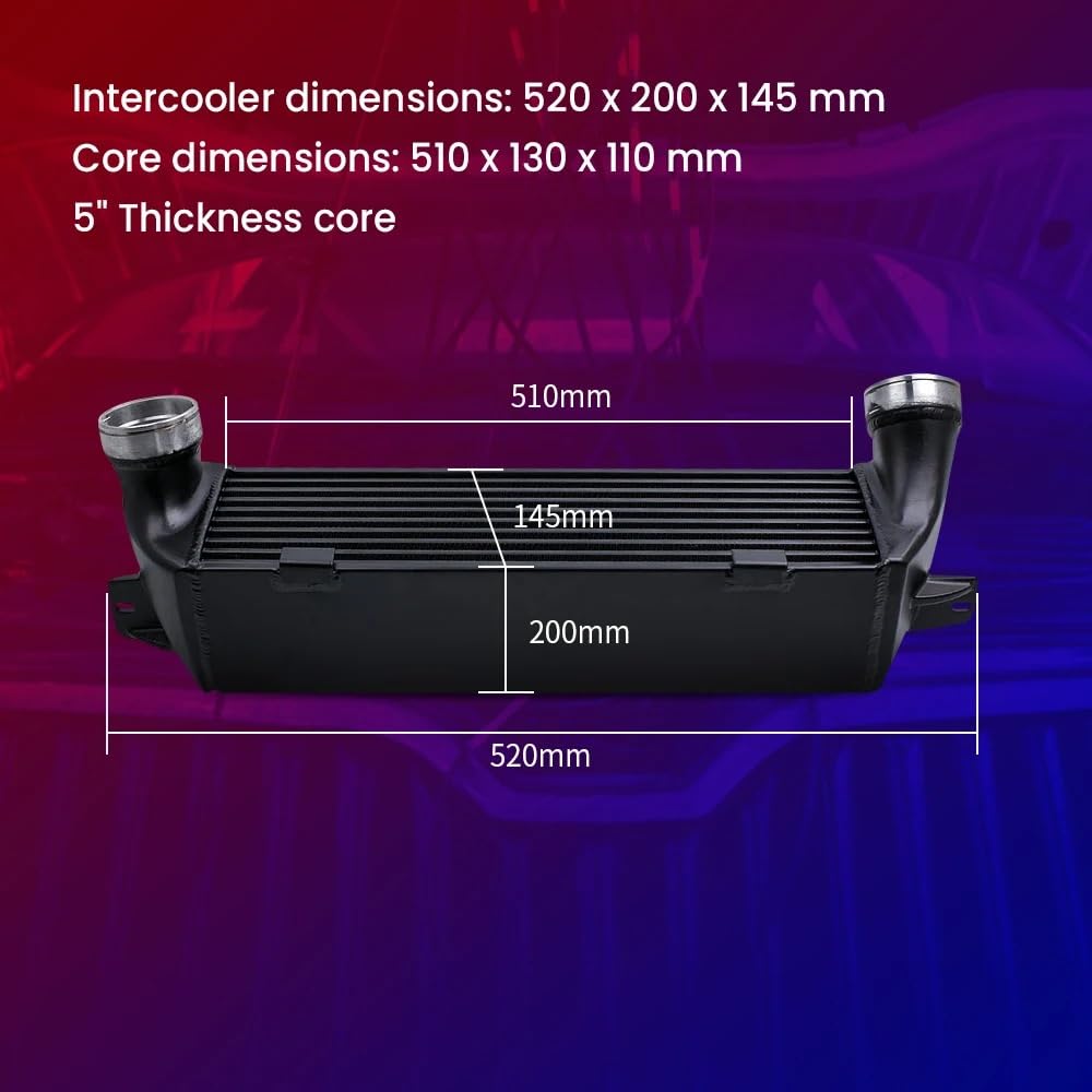 Intercooler do turbiny Pasuje do E82 E80 2008-2011/E90 E92 E93 2006-2011 przedni uchwyt do E88 135i 1M 335i E89 Z4 130MM rdzeń intercoolera