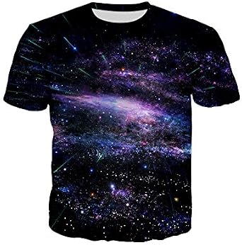 T-Shirts for Men Graphic Funny, Mens Starry Sky T Shirts Short Sleeve Soft-Style