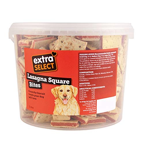 Extra Select Lasagna Square Bites Biscuits Dog Treats, 3 Litre