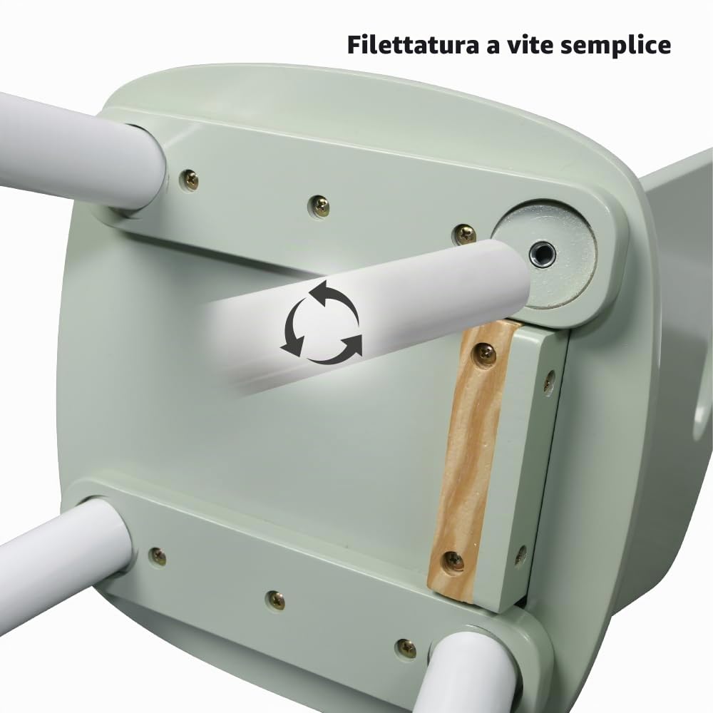 Kesper Tavolo per bambini con due sedie, legno di ingegneria, bianco, verde, 55 x 55 x 45 cm