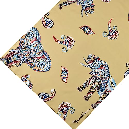 Anuschka Women's Original Printed Artwork Chiffon Scarf - Elephant Mandala3