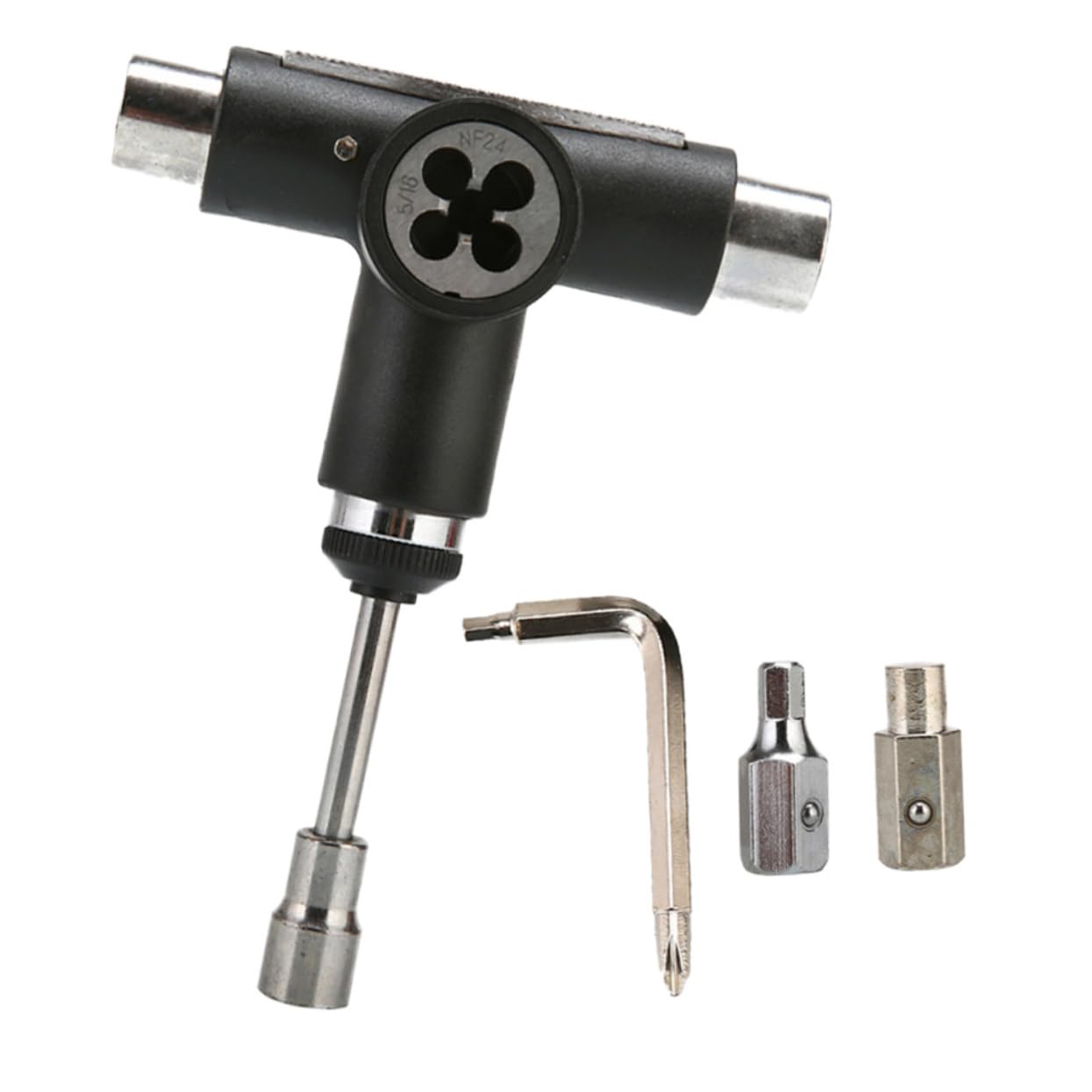 CORHAD One Portable T Tool Skateboard Tool Set for Skateboards Mini Skateboards and Cruisers Durable Heavy Duty Design Black