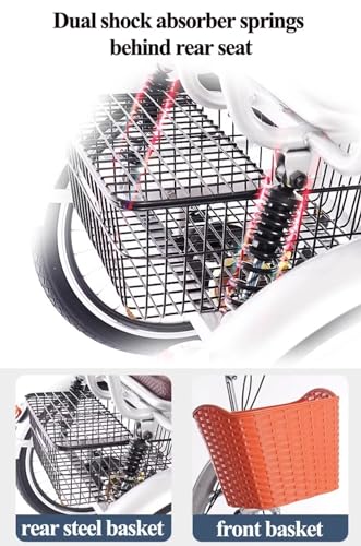 Triciclo Adulto Tandem con Asiento Trasero Rojo 20" miniatura 7