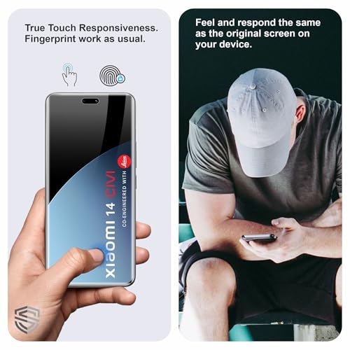 Image of TPU hydrogel Edge to Edge Screen Protector Guard For Xiaomi 14 CIVI (6.73 Inch) With Installation Kit | Fingerprint Compatible | Edge to Edge Coverage