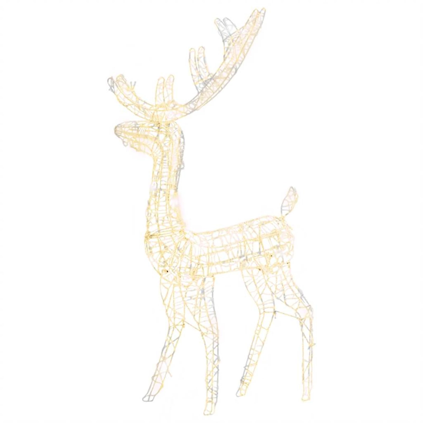 Gecheer LED-Rentier Acryl Weihnachtsdekoration 140 LEDs 120 cm Warmweiß, Weihnachtsdekoration für Weihnachtsmarkt Festliche Eventdekoration Garten Rasen Terrasse Vorgarten Fassade329781