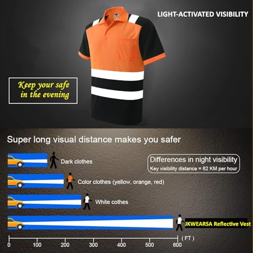 Safety Shirt for Men Hi Vis Reflective Shirt Workwear,Quick Drying Breathable Soft T Shirt - Image 5