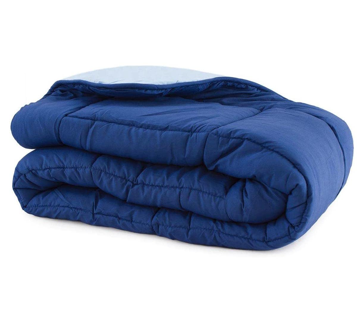 Russo Tessuti Trapunta Piumone Invernale Singolo Matrimoniale Bicolor Doubleface Microfibra-Blu-Singolo