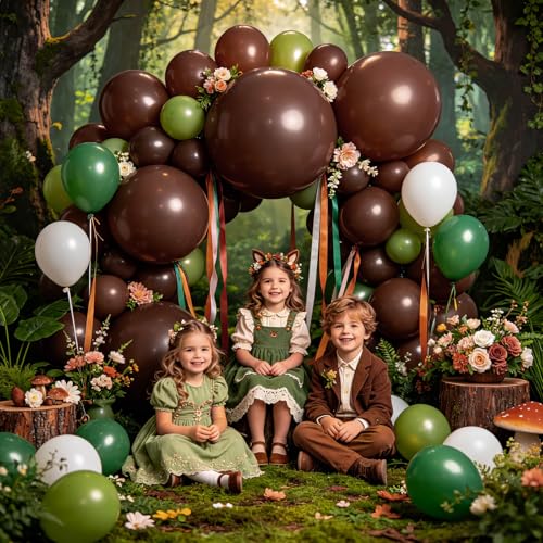 Image of 5Pcs Brown Big Balloons 36 Inch, Round Large Latex Party Balloons for Birthday Wedding Decorations