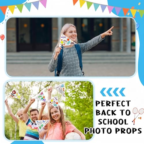 Image of 36 Packs Sports Flag Crafts Sports Party Favor Color Your Own Football Basketball Soccer Flag Coloring Pennant Art Crafts for Home DIY Activities Project Party Decoration