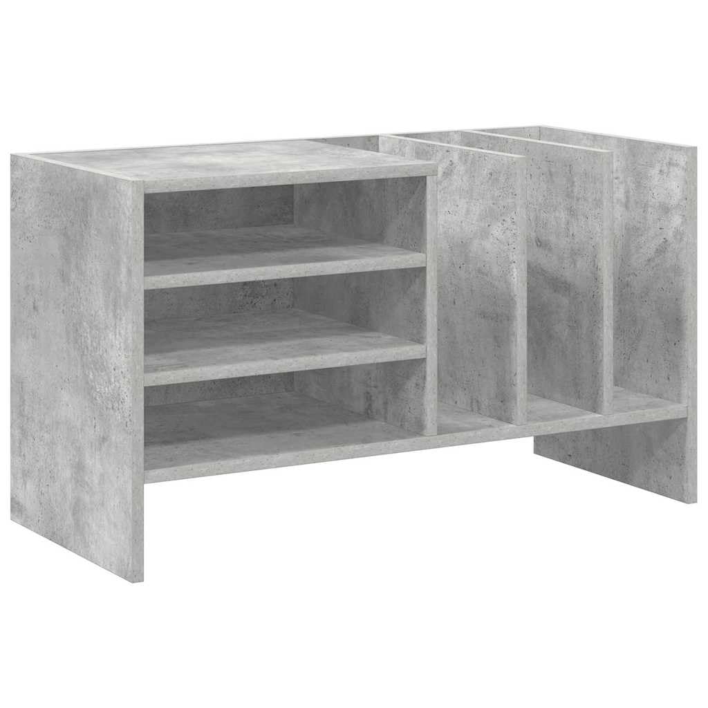 Armadio per dischi in vinile, grigio cemento, 78,5 x 35 x 45 cm, moderno scaffale per LP in legno con 6 scomparti, elegante portariviste e porta dischi per il soggiorno