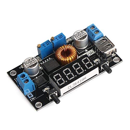 DROK® LM2596 DC Buck Volt Regulator 36V to 24V 12V 5V 3.3V 3V Converters Constant Volt&Amp 5-36V to 1.25-32V 5A 75W Step-Down LED Driver Switch Power Supply Digital LED Voltmeter USB Output